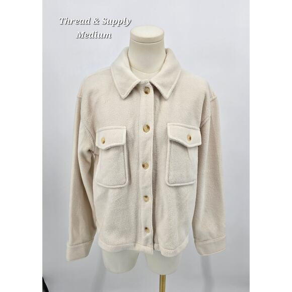Thread & Supply Auria Shacket – Ecru – Size M - Picture 1 of 6